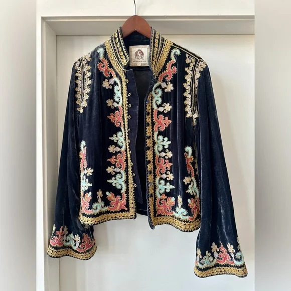 Chasing Unicorns Revolution Jacket M - Navy Silk Velvet IYKYK 🦄 - Picture 5 of 13